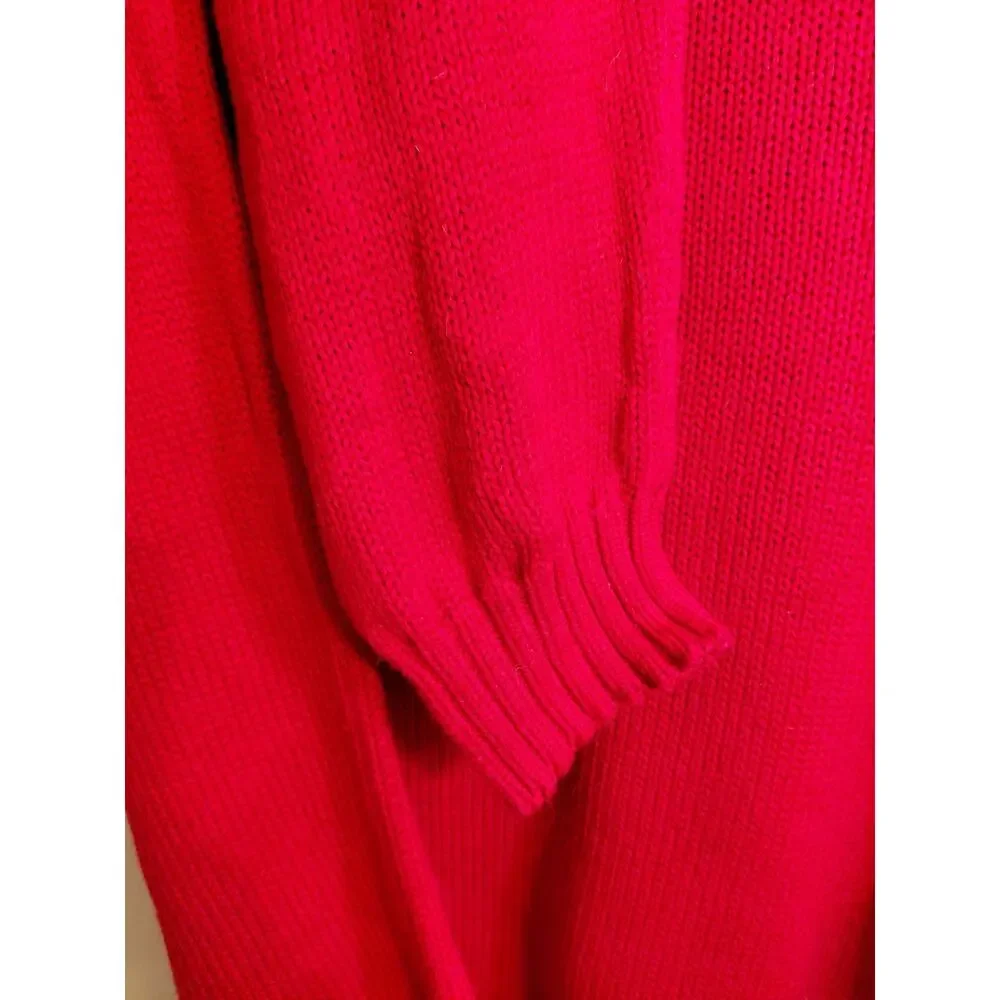 Vintage Polo Ralph Lauren Heavy Knit Crewneck Sweater Red Blue Pony Men's XL 90s
